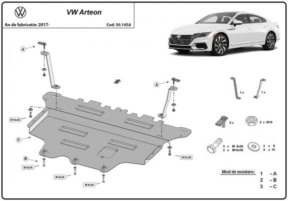 Cache sous moteur et de la boîte de vitesse VW Arteon