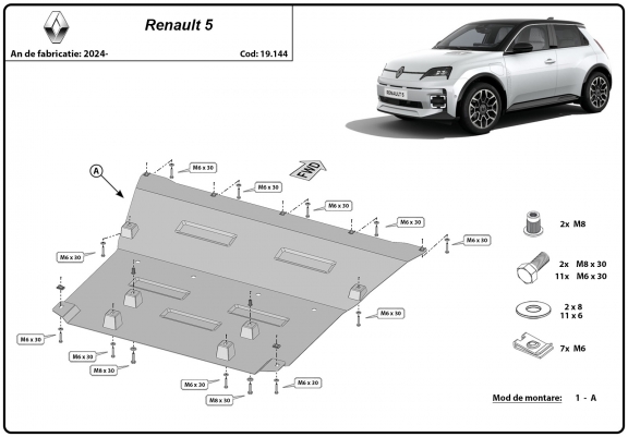 Cache Sous Moteur Renault 5 E-Tech