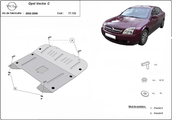 Cache sous moteur et de la boîte de vitesse Opel Vectra C
