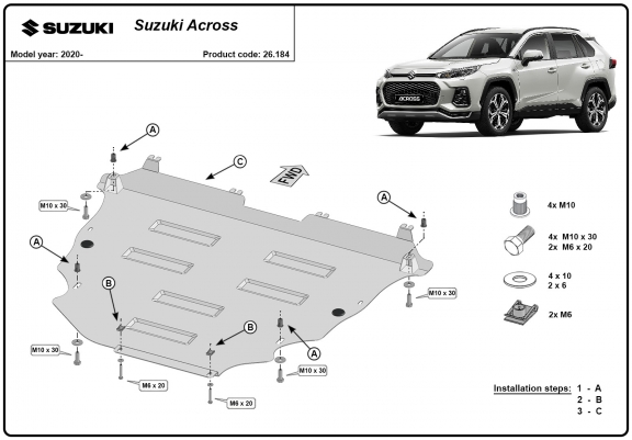 Cache sous moteur et de la boîte de vitesse Suzuki Across