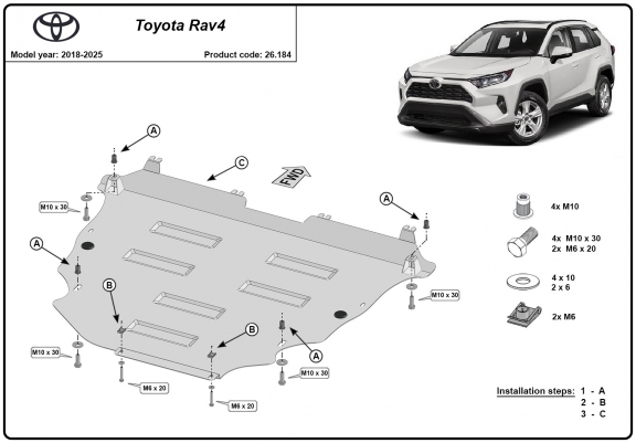 Cache sous moteur et de la boîte de vitesse Toyota Rav4