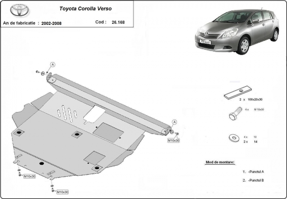 Cache Sous Moteur Toyota Corolla Verso