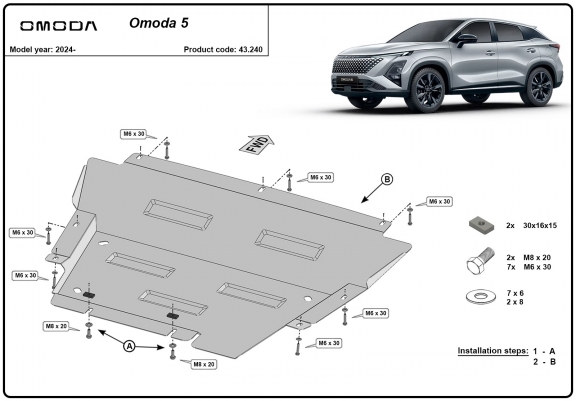 Cache sous moteur et de la radiateur Omoda 5