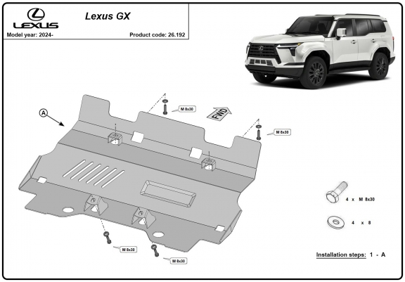 Cache de protection de radiateur Lexus GX 