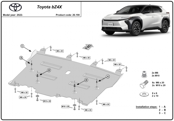 Cache sous moteur et de la boîte de vitesse Toyota BZ4X
