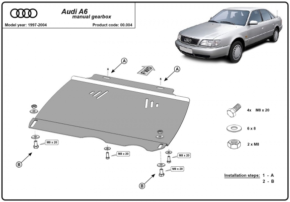 Cache de protection de la boîte de vitesse Audi A6 - manuelle