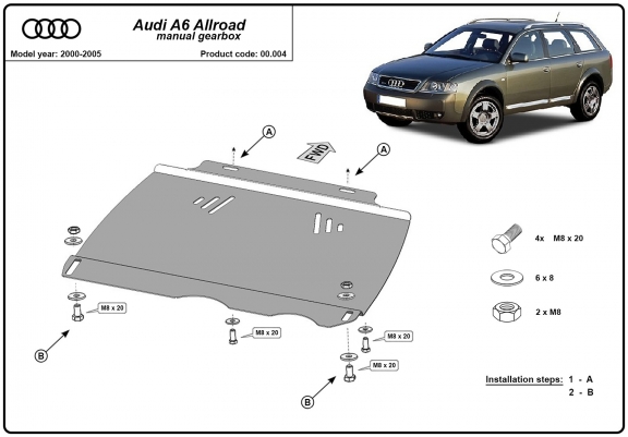 Cache de protection de la boîte de vitesse Audi Allroad A6 - manuelle