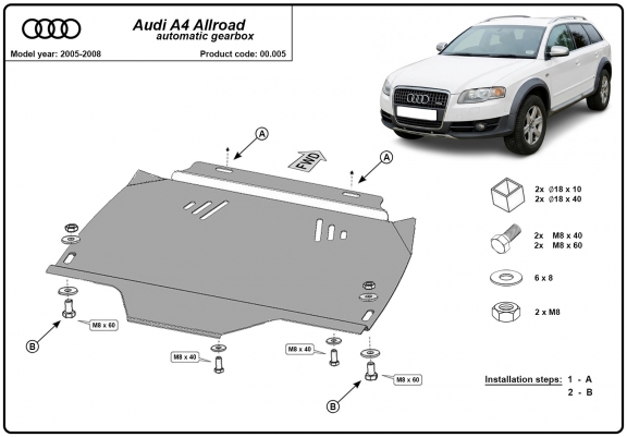 Cache de protection de la boîte de vitesse Audi A4 B7 All Road - automatique
