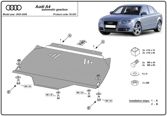 Cache de protection de la boîte de vitesse Audi A4 B7 - Automatique