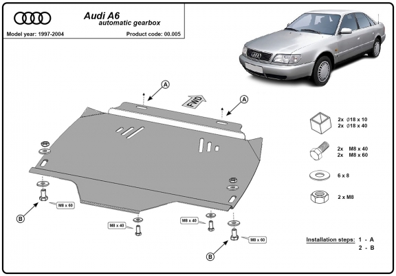 Cache de protection de la boîte de vitesse Audi A6 - automatique
