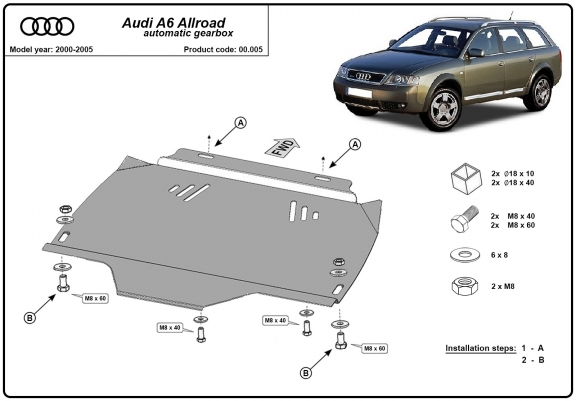 Cache de protection de la boîte de vitesse Audi Allroad - automatique A6
