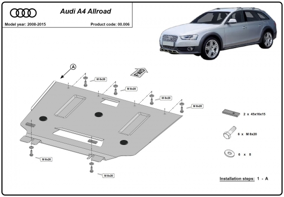 Cache de protection de la boîte de vitesse Audi A4 B8 All Road