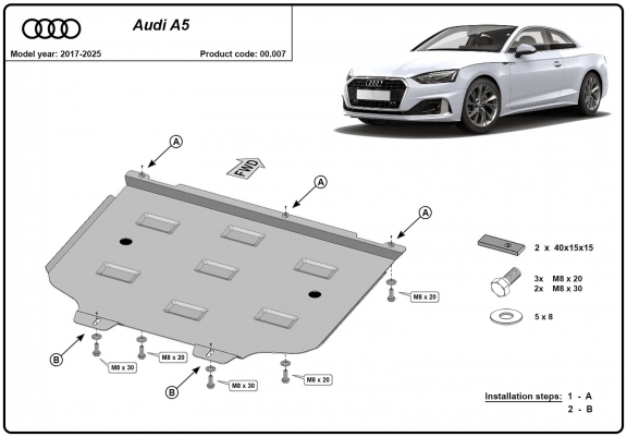 Cache de protection de la boîte de vitesse Audi A5