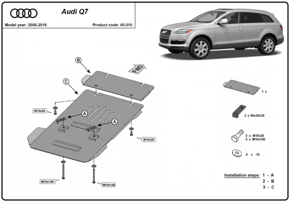 Cache de protection de la boîte de vitesse Audi Q7