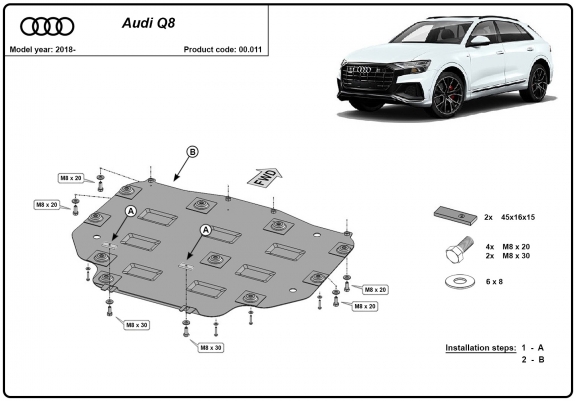 Cache de protection de la boîte de vitesse Audi Q8