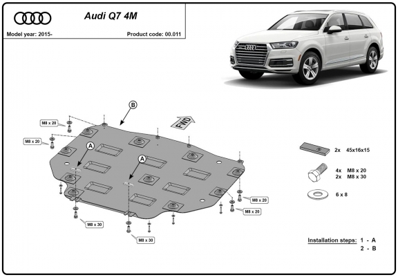 Cache de protection de la boîte de vitesse Audi Q7