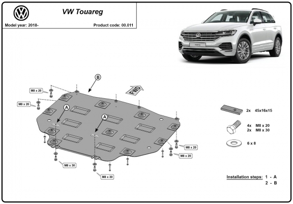 Cache de protection de la boîte de vitesse VW Touareg