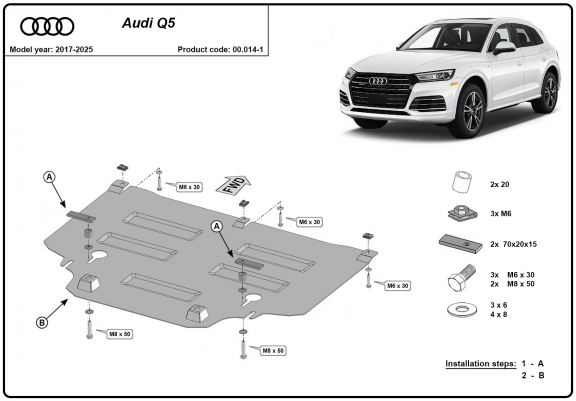 Cache de protection de la boîte de vitesse Audi Q5