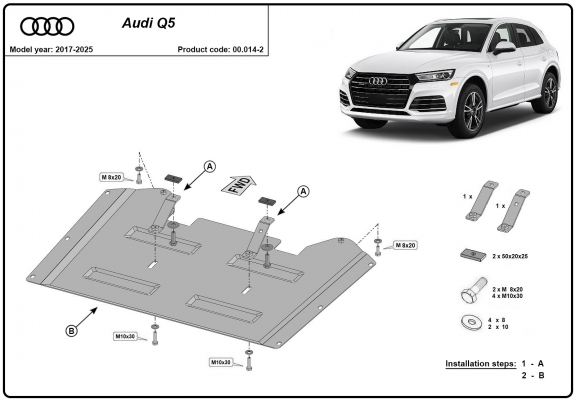Cache de protection de la boite de transfert Audi Q5