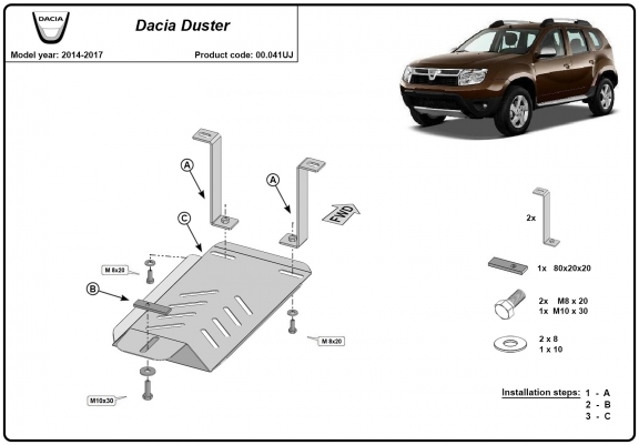 Cache de protection du différentiel - RWD Dacia Duster 4x4