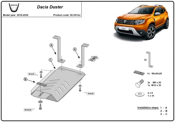 Cache de protection du différentiel - RWD Dacia Duster