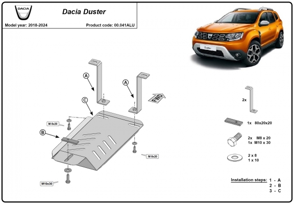Cache de protection du différentiel Dacia Duster 4x4