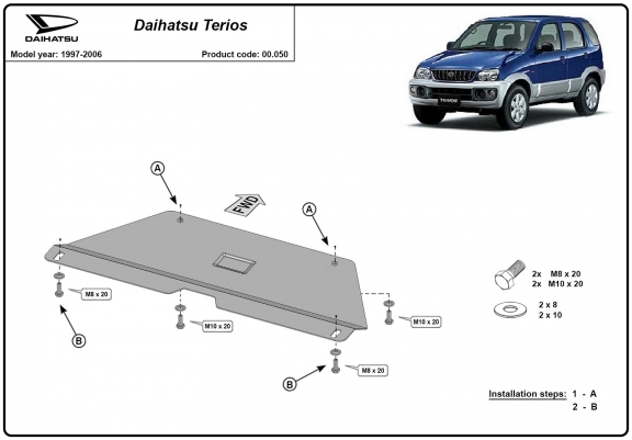 Cache de protection de la boîte de vitesse Daihatsu Terios
