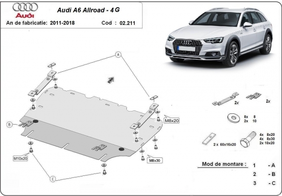Cache sous moteur et de la radiateur Audi All Road A6