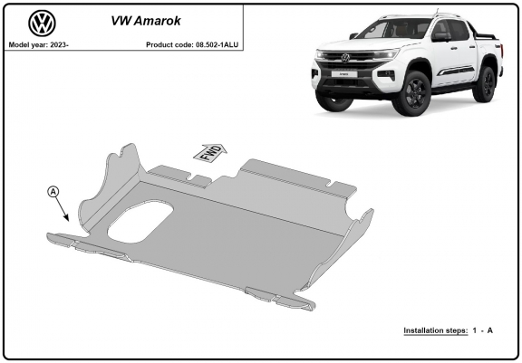 Cache sous moteur Volkswagen Amarok Aluminium