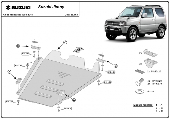 Cache de protection de la cas de transfert Suzuki Jimny