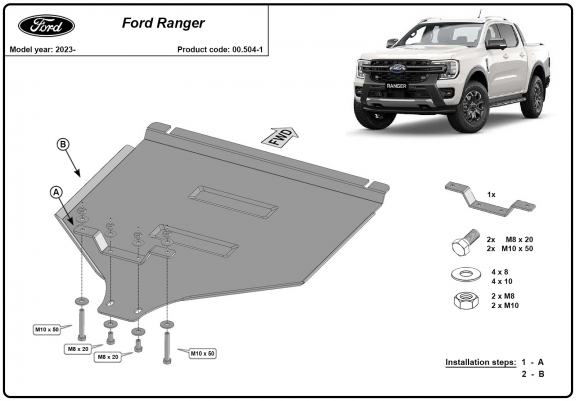 Cache de protection de la boîte de vitesse manuelle Ford Ranger