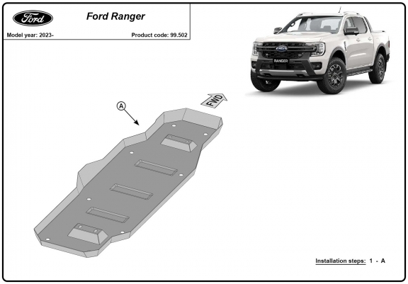 Cache de protection de réservoir Ford Ranger (MB3G9A147CF; 2643728)