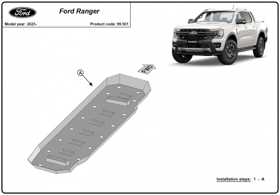 Cache de protection de réservoir Ford Ranger