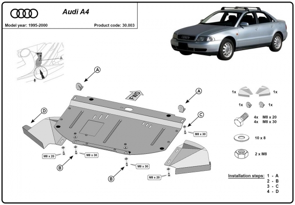 Cache sous moteur et de la radiateur Audi A4  B5