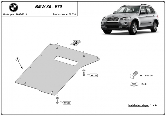Cache de protection de la boîte de vitesse BMW X5 E70
