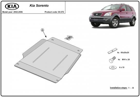 Cache de protection de la boîte de vitesse Kia Sorento