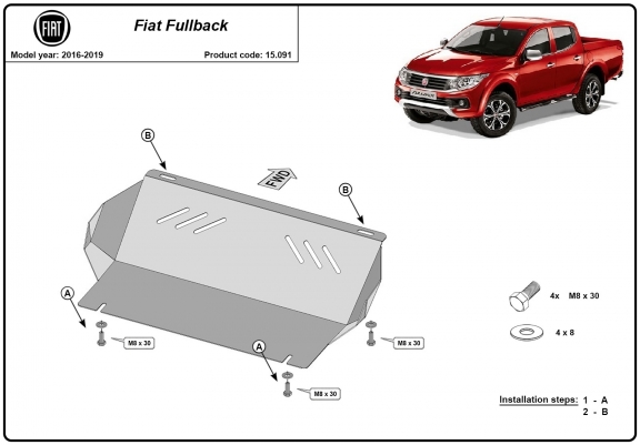 Cache de protection de radiateur Fiat Fullback