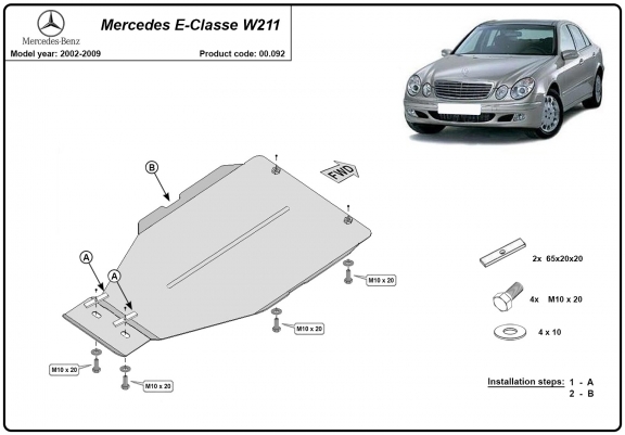 Cache de protection de la boîte de vitesse Mercedes E-Clasee W211 automatique
