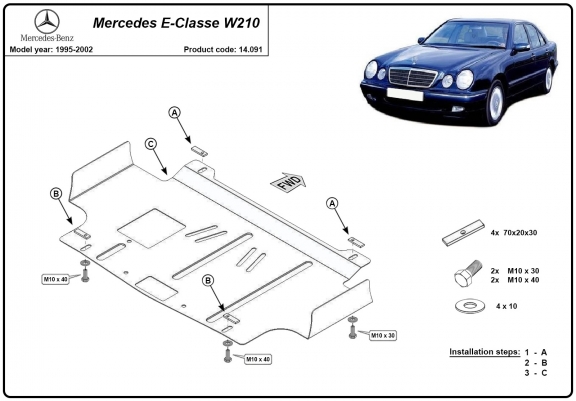 Cache Sous Moteur Mercedes E-Classe W210