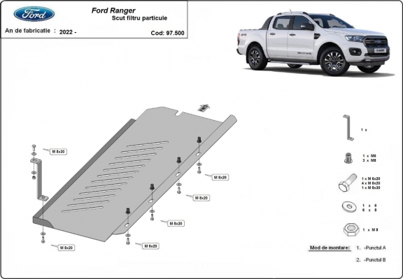 Cache de protection DPF Ford Ranger