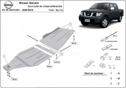 Cache de protection de la boîte de vitesse  Nissan Navara D40
