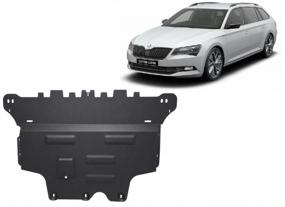 Cache sous moteur et de la boîte de vitesse Skoda Superb 