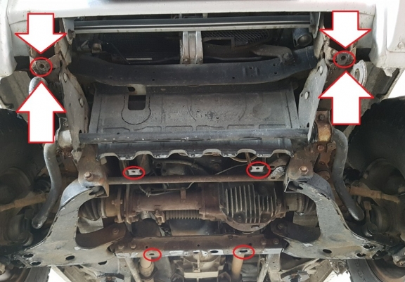 Cache sous moteur et de la radiateur Mitsubishi Pajero 3 (V60, V70)