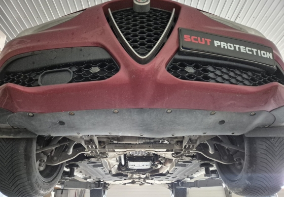 Cache sous moteur et de la boîte de vitesse en aluminium Alfa Romeo Stelvio