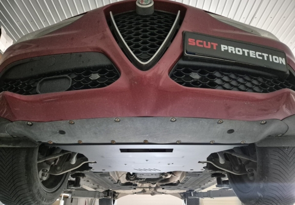 Cache sous moteur et de la boîte de vitesse en aluminium Alfa Romeo Stelvio