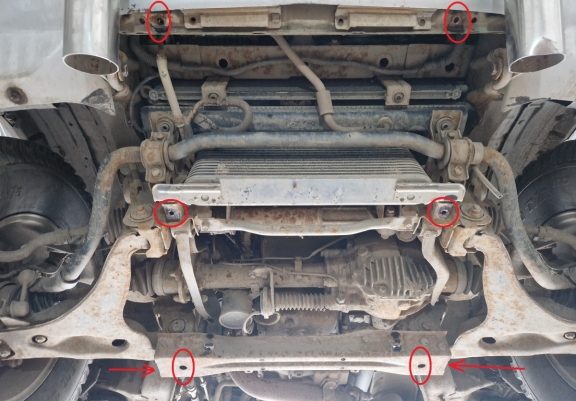 Cache sous moteur et de la radiateur Mitsubishi Pajero 3 (V60, V70) Vers 2.0