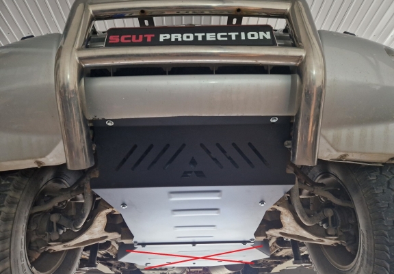 Cache sous moteur et de la radiateur Mitsubishi Pajero 3 (V60, V70) Vers 2.0