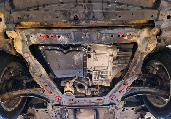 Cache sous moteur et de la boîte de vitesse Nissan X-Trail T31 - Vers 2.0